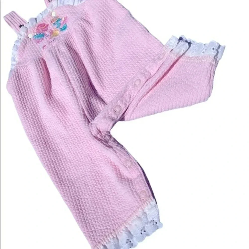 Vintage Carters 3 months pink overalls